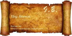 Iby Bence névjegykártya